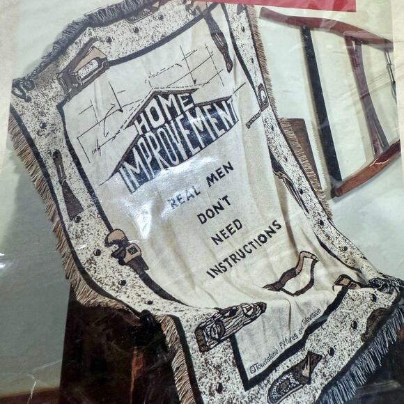 Home Improvement VTG NOS Unopened 1990s Cotton 47" x 68" Tapestry Blanket - Picture 4 of 8